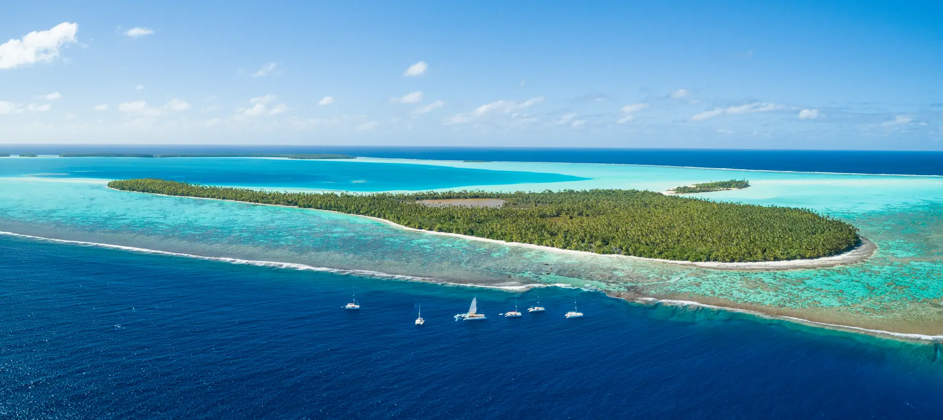 Vue aérienne du lagon de Tetiaroa